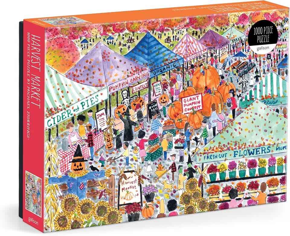 Galison - Harvest Market 1000 Piece Jigsaw Puzzle for Adults