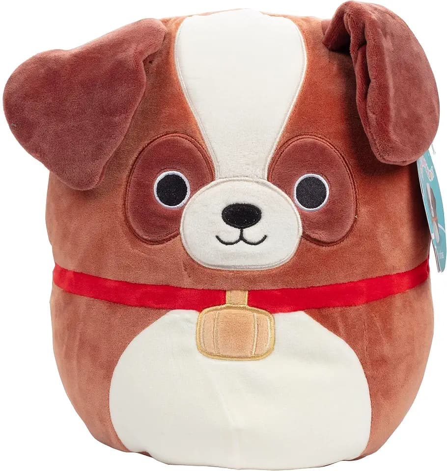 Squishmallows 10" Sassafras the St. Bernard Dog - Officially Licensed Kellytoy Plush - Collectible Soft & Squishy Puppy Stuffed Animal Toy - Add to Your Squad - Gift for Kids, Girls & Boys - 10 Inch