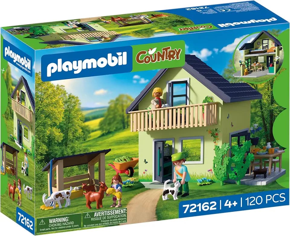 Playmobil | Country | Farmhouse | Residential Farmhouse with Balcony, Kitchen, Beds, Animals & Extensive Accessories | for Children Aged 4+ | 72162