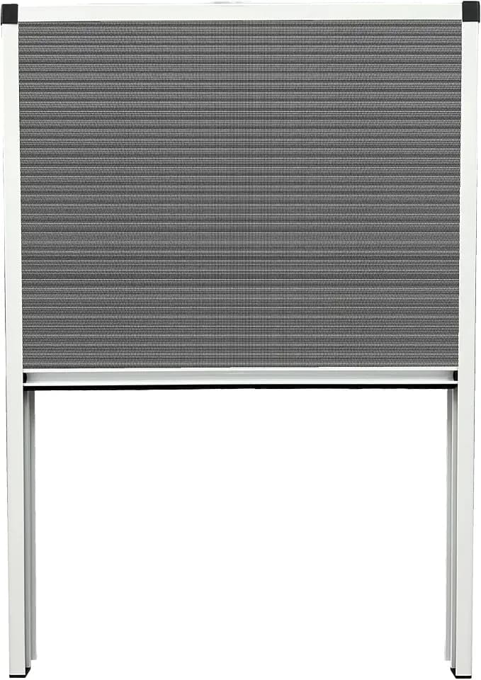 Amig - Plisierter Insektenschutz für Dachfenster - 78 x 118 cm - Aluminium und Polypropylen - Akkordeonsystem - Weißer Rahmen und graues Netz - Mod. MPL01