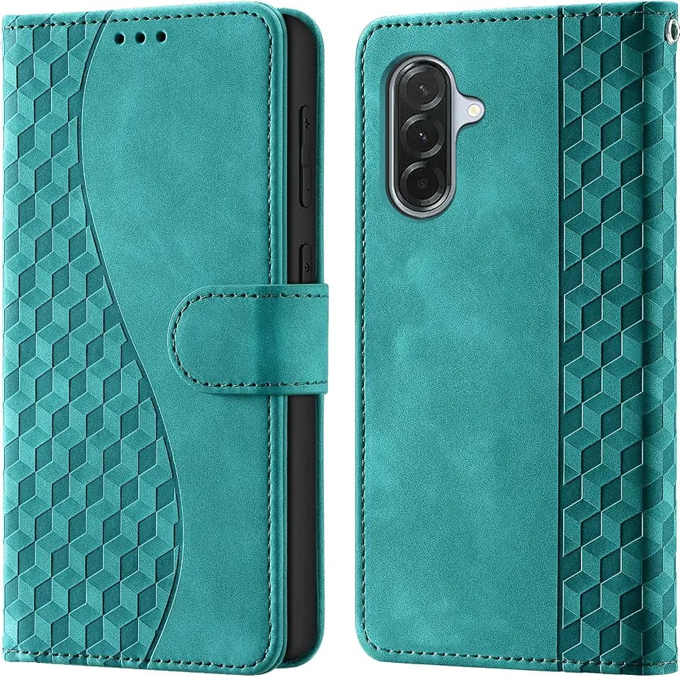 Wallet Flip Case for Samsung Galaxy A37 / A36 Leather Turquoise