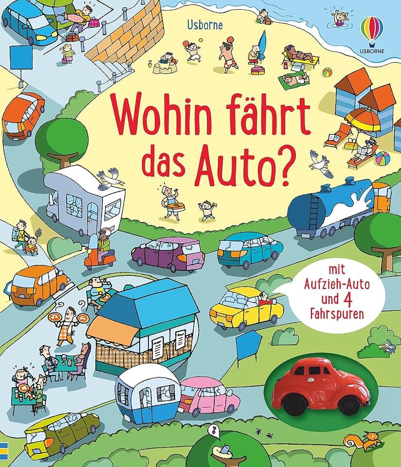 Wohin fährt das Auto?: mit Aufzieh-Auto und 4 Fahrspuren (Fahrspurenbücher)
