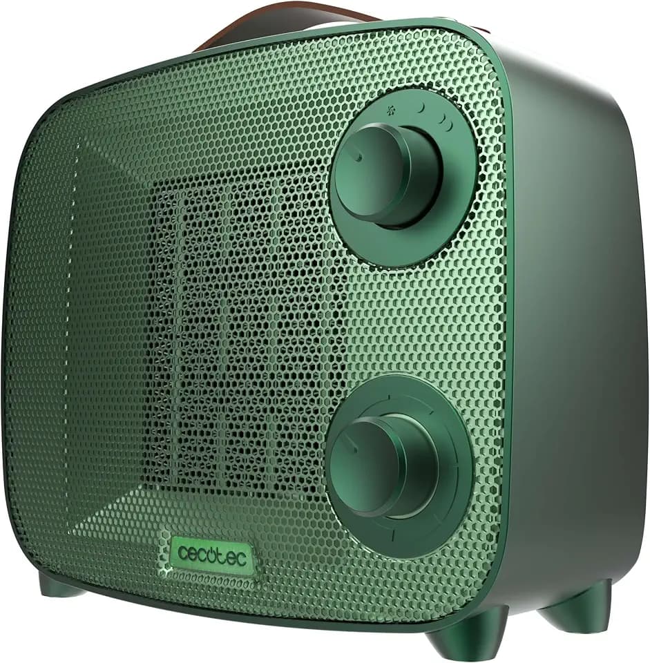 Cecotec Heizlüfter ReadyWarm 1550 Ceramic Aura. 1500 W, bis 15 m², Thermostat, 3 Modi Ventilator/Eco/Max, leiser Betrieb, 2 Drehregler, modernes Design, 3-fach Sicherheit mit Kippschutz