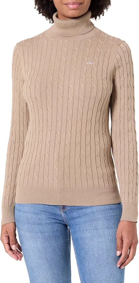 Gant Damen Stretch Cotton Cable Turtleneck Pullover (1er Pack)