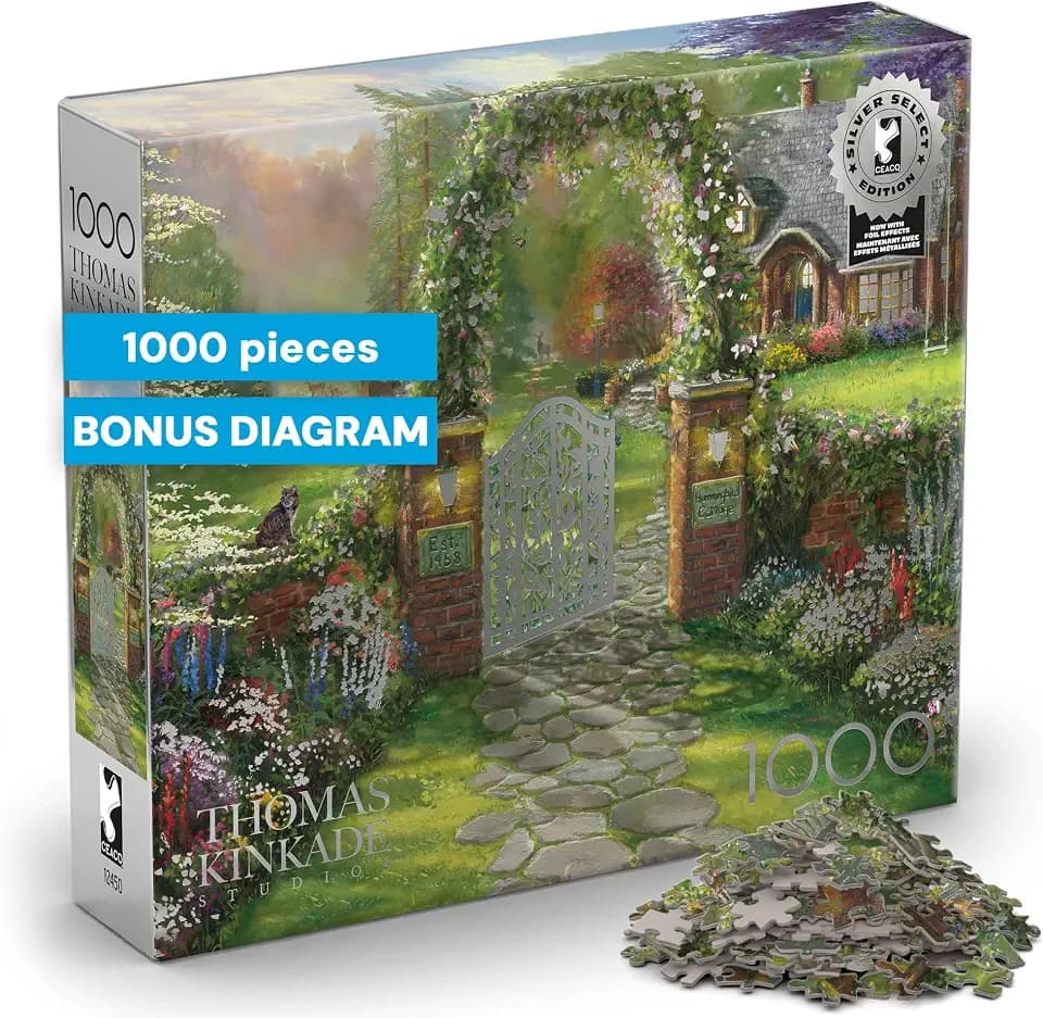 Buffalo Games Thomas Kinkade Hummingbird Cottage 1000 Piece Jigsaw Puzzles