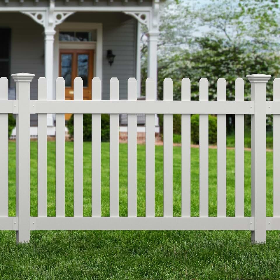 WamBam All American Flat Picket Fence, White Vinyl DIY No Dig Kit