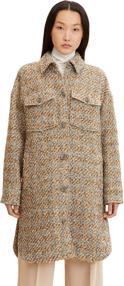 TOM TAILOR Damen Boucle Overshirt Jacke