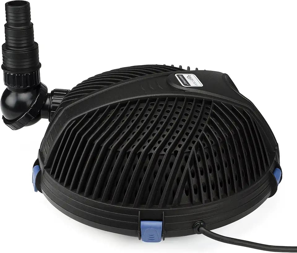 Aquascape AquaForce 1000 Solids Handling Submersible Pond Pump, Asynchronous Waterfall and Water Feature Pump with Pre Filter Cage and 25 ft Cord, 91011