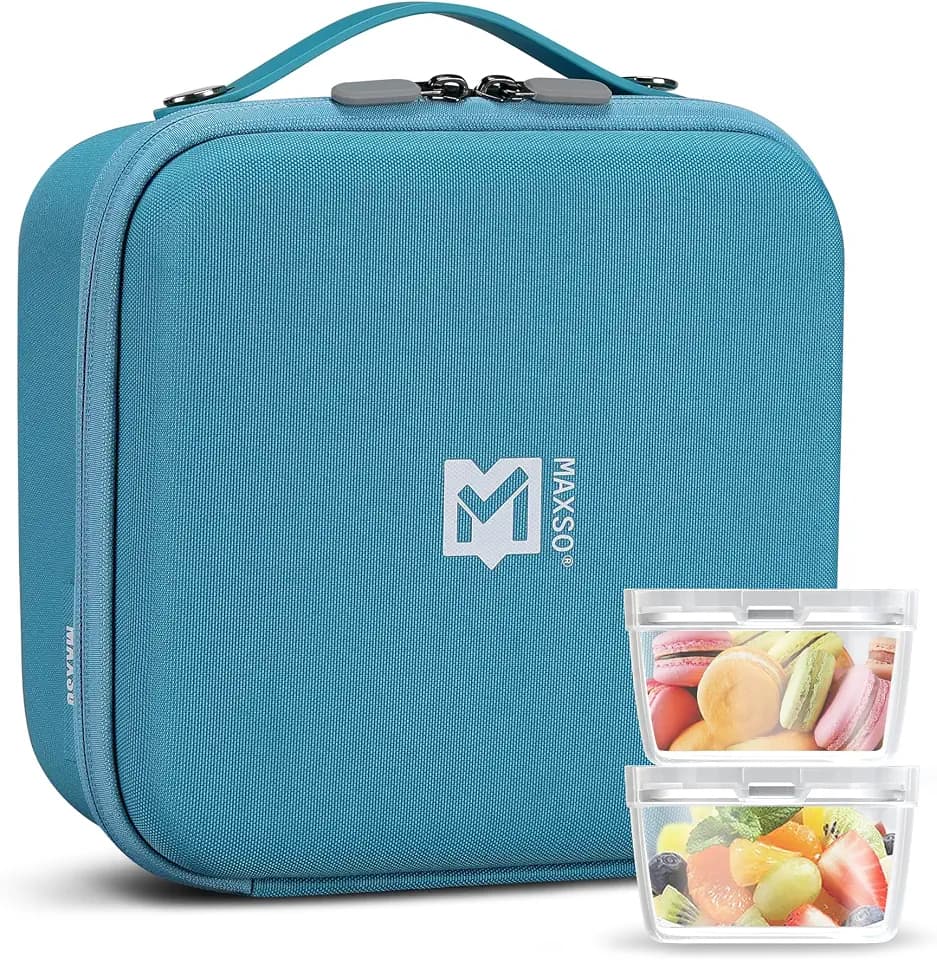 Insulated Lunch Bag for Kids Adult, Small Lunch Box for School Office Work, Triple Layers Insulation Keep Warm Cold Lunch Container, Hard Lunch Tote Bag (Blue)