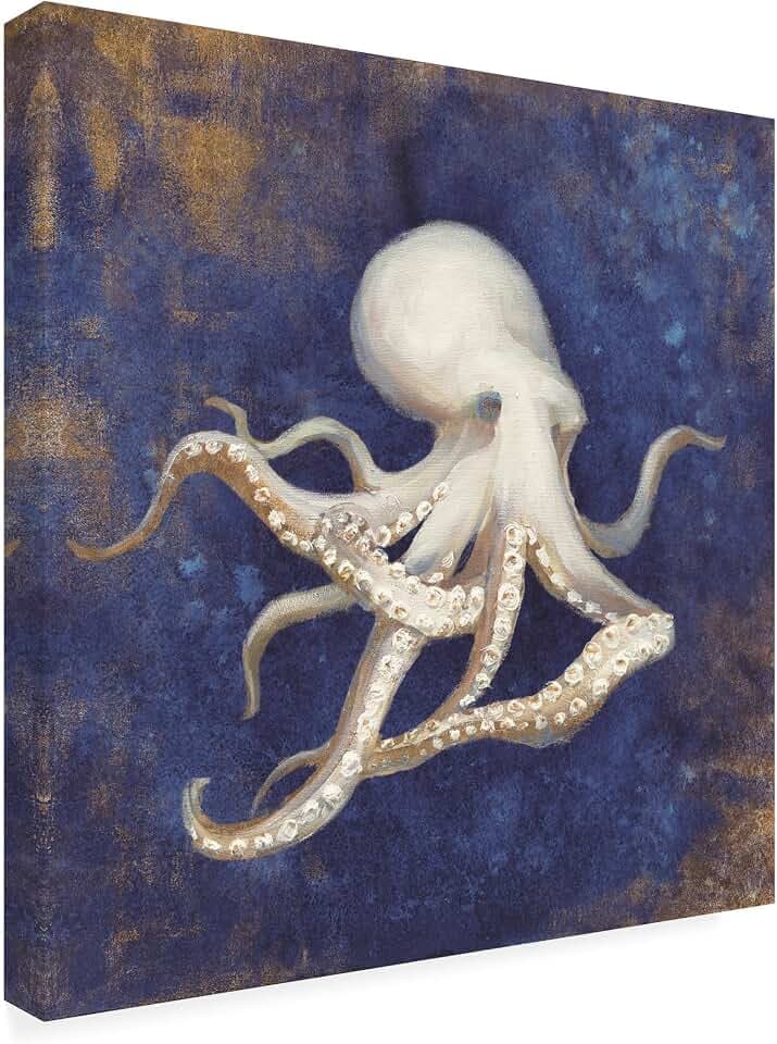 Trademark Fine Art - 'Treasures From The Sea Indigo V' Canvas Art - 24x24