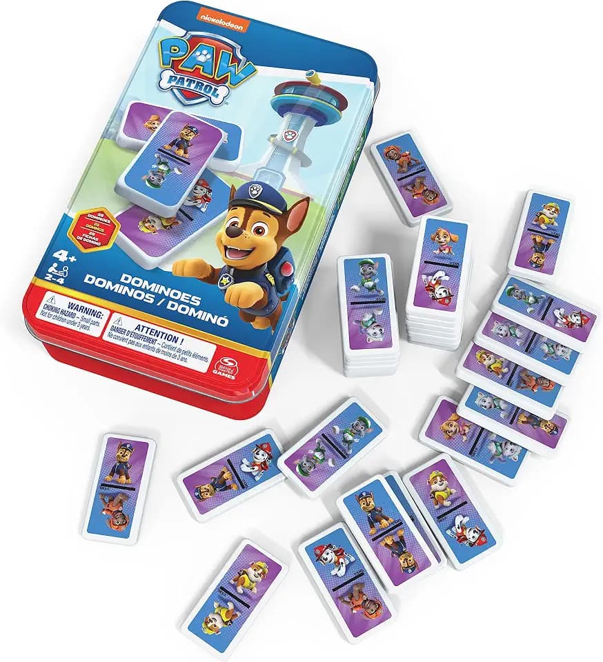 Spin Master Games - PAW Patrol Domino - der Spieleklassiker mit den Fellfreunden, für 2-4 Spieler ab 5 Jahren