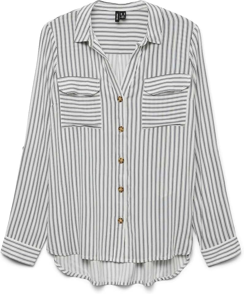 VERO Moda Damen Vmbumpy L/S Shirt New WVN Ga Noos Bluse (1er Pack)