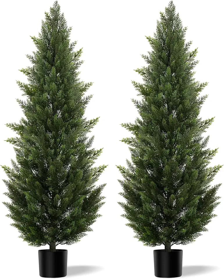 Vitalismo 6FT UV-Resistant Artificial Cedar Trees for Front Porch Set of 2