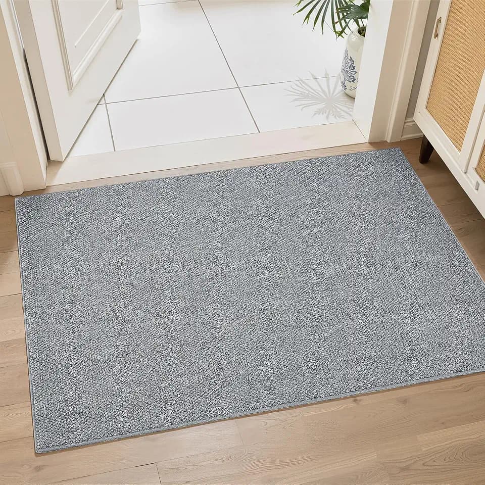 CHAMPLANT Washable Area Rug 4x6 Feet Grey Non Slip Living Room Kitchen Rugs Indoor Entryway Rug Floor Carpet for Dining Living Room Bedroom