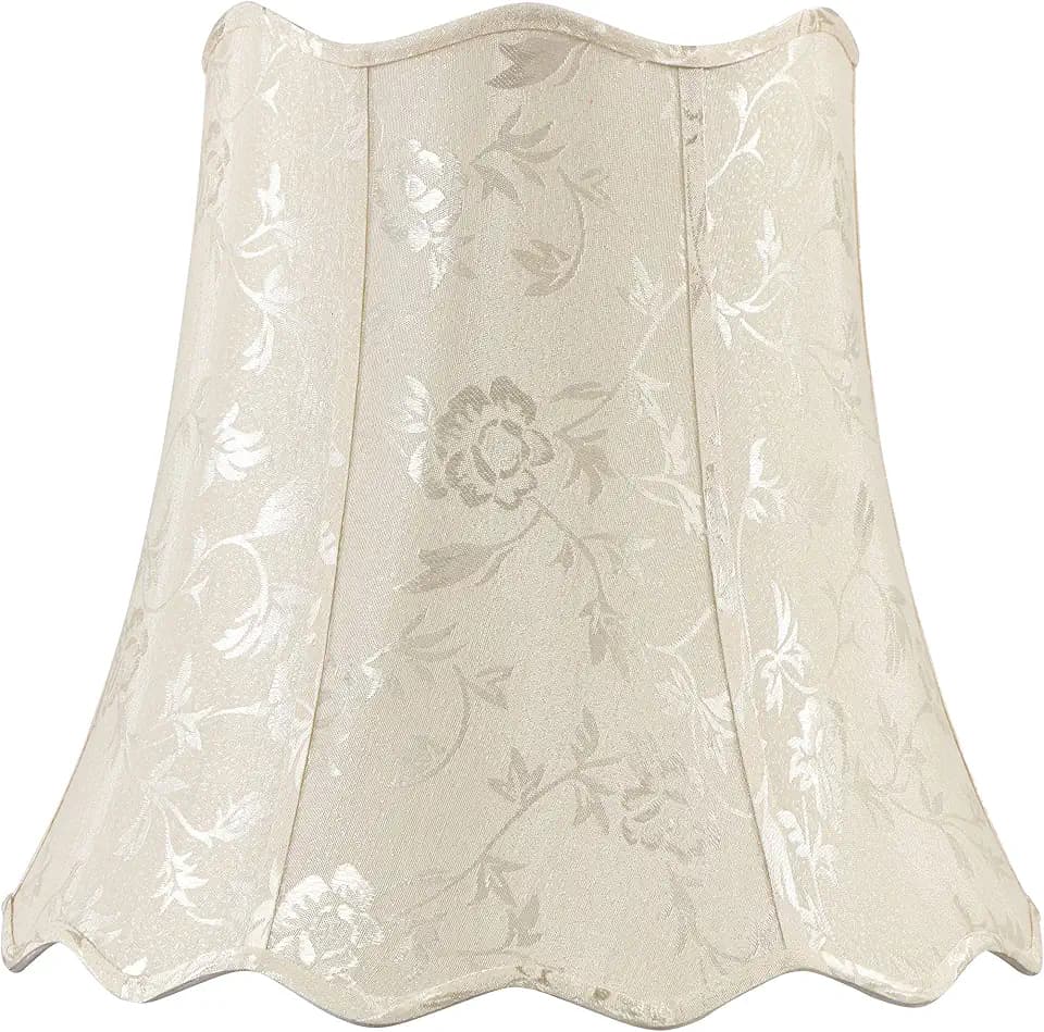 Aspen Creative 34067 Transitional Scallop Bell Shape Spider Construction Lamp Shade in Ivory, 16" wide (10" x 16" x 15")