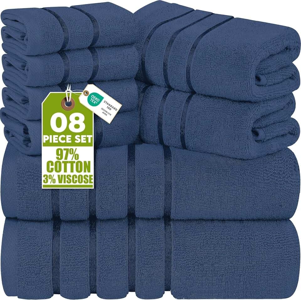 Utopia Towels 8er-Pack Handtuch-Set, Marineblau