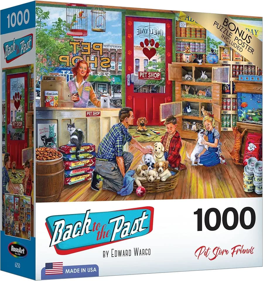 RoseArt Back to The Past Pet Store Friends 1000 Piece Jigsaw Puzzle