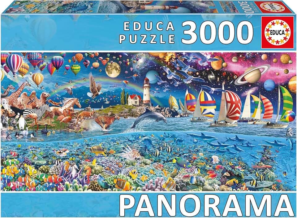 Educa - 3000 Teile Puzzle für Erwachsene im Panoramaformat | Lebenspanorama. Beinhaltet den Service für verlorene Teile. Maße: 144 x 68 cm. Ab 14 Jahren (20265)