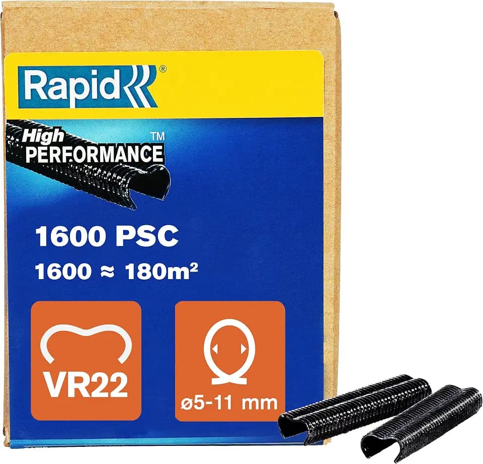 Rapid Zaun-Ringklammern VR22 schwarz, 1.600 Stk. für Maschendrahtzaun