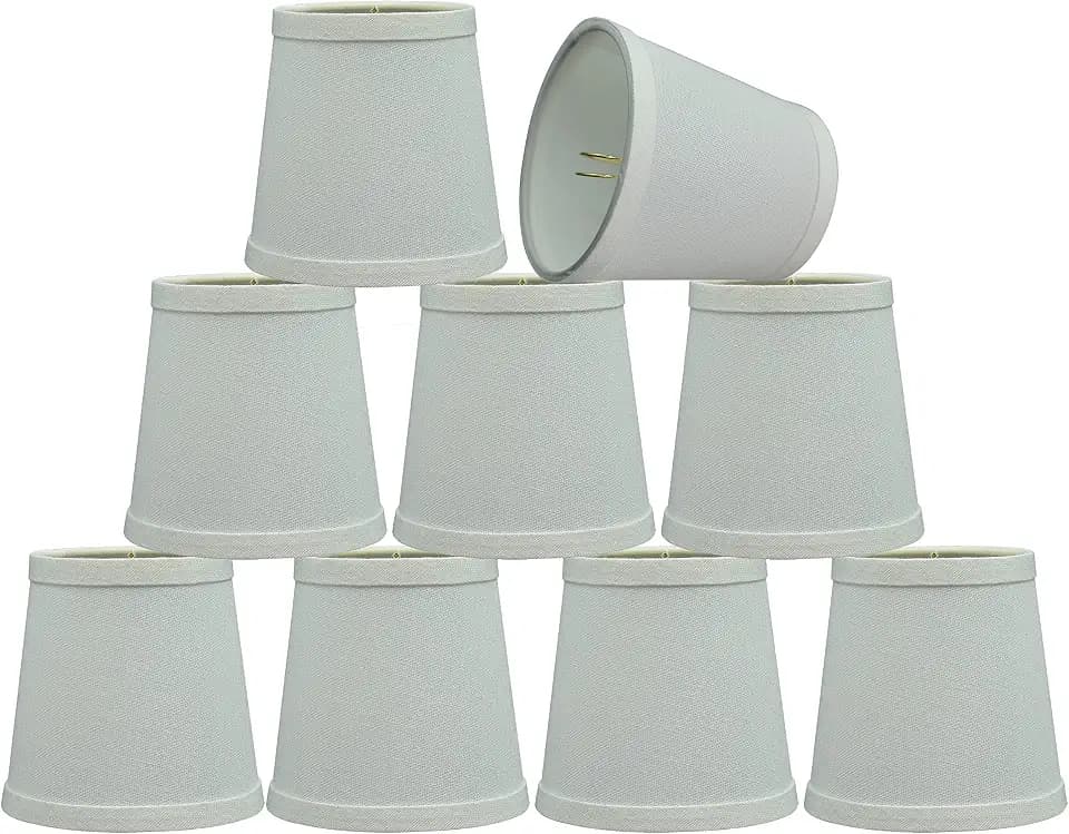 Aspen Creative 32722-9A, Empire Clip-On Chandelier Lamp Shade, White, 3" Top x 4" Bottom x 4" Slant Height, Set of 9