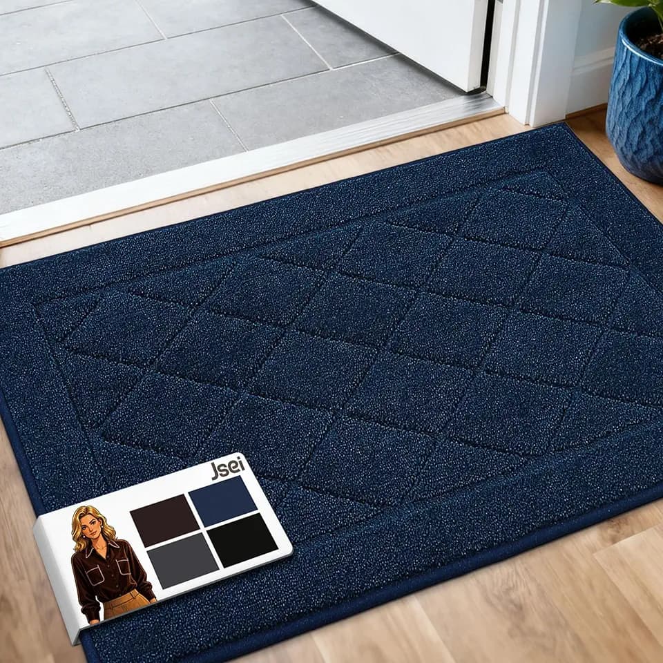 JSEI Dirt Trapper Door Mat 24"x36", Navy Blue