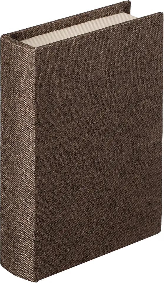 Vintiquewise 8" Classic Linen-Covered MDF Book Box Vintage-Style Decorative Storage Case for Keepsakes Jewelry Trinkets & Documents Elegant Home Decor Accent for Shelves Desks or Coffee Tables, Gray