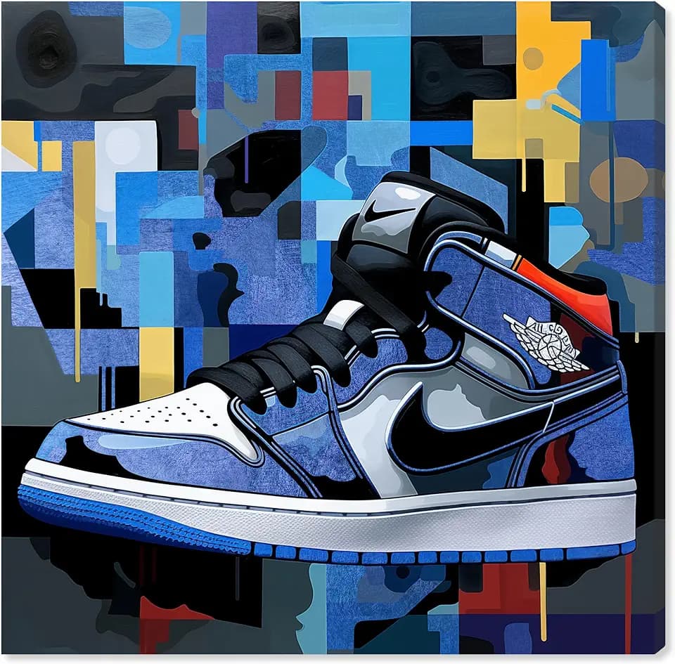 Primary Sneakers Gallery Wrapped Sneaker 1 Piece Canvas Wall Art, 30" x 30", Gallery Wrapped