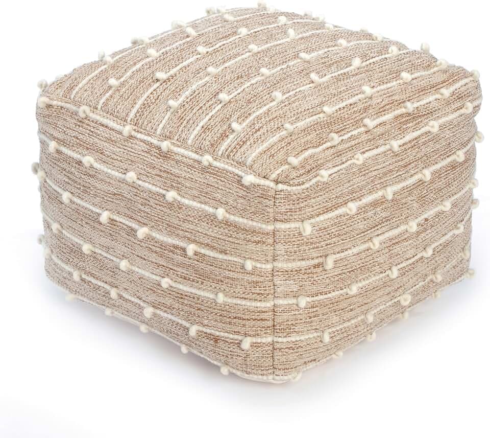 Anji Mountain 16" H x 22" W Handmade Pouf Ottoman for Living Room & Couch