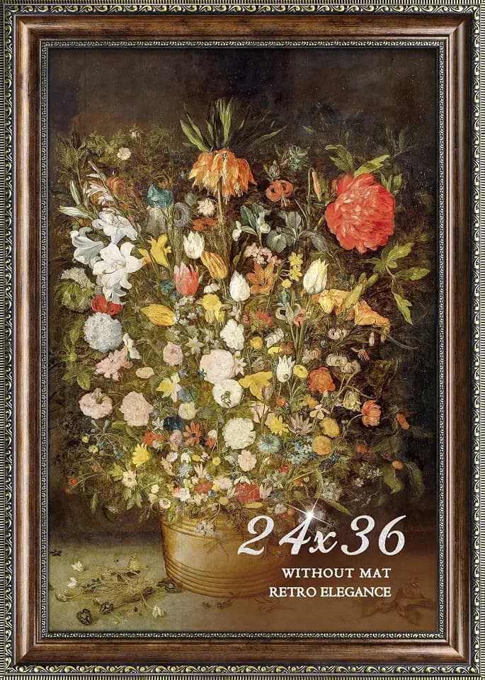 DUENPY Vintage 24x36 Poster Frame HD Plastic Golden Brown