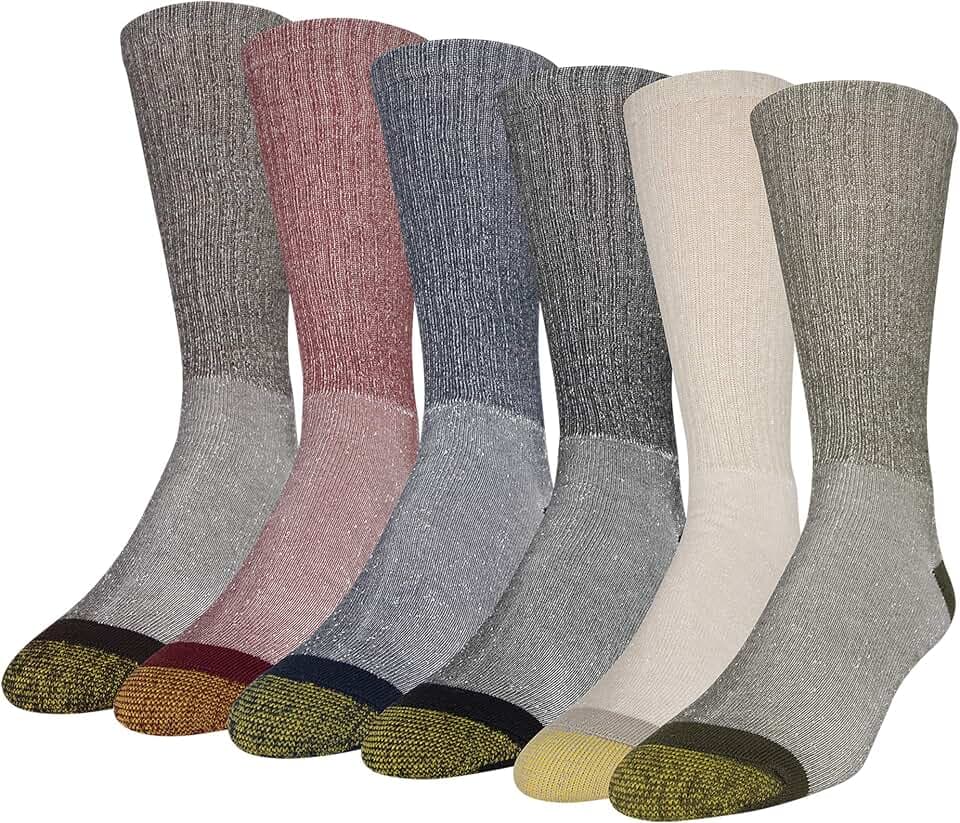 GOLDTOE Men's 656S Cotton Crew Athletic Socks (Multipack)