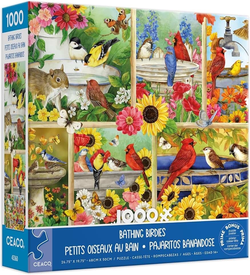 Ceaco - Bathing Birdies - 1000 Piece Jigsaw Puzzle for Adults