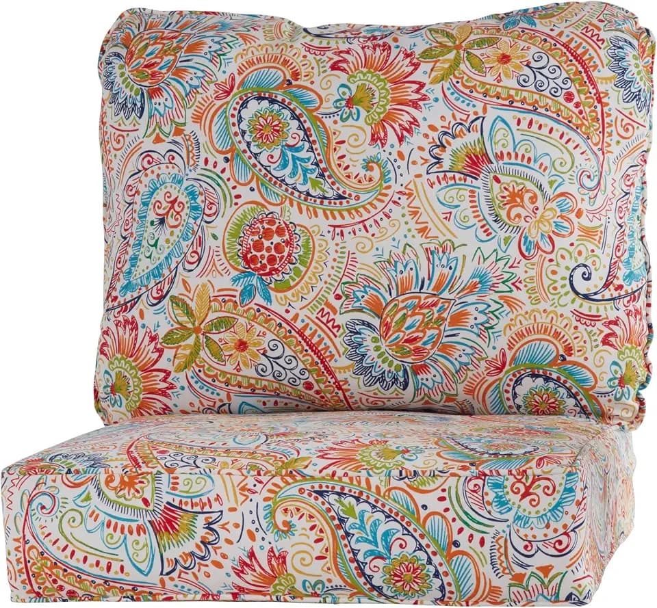 Greendale Home Fashions Outdoor Reversible 2-Piece Deep Seat Cushion Set, Jubilee