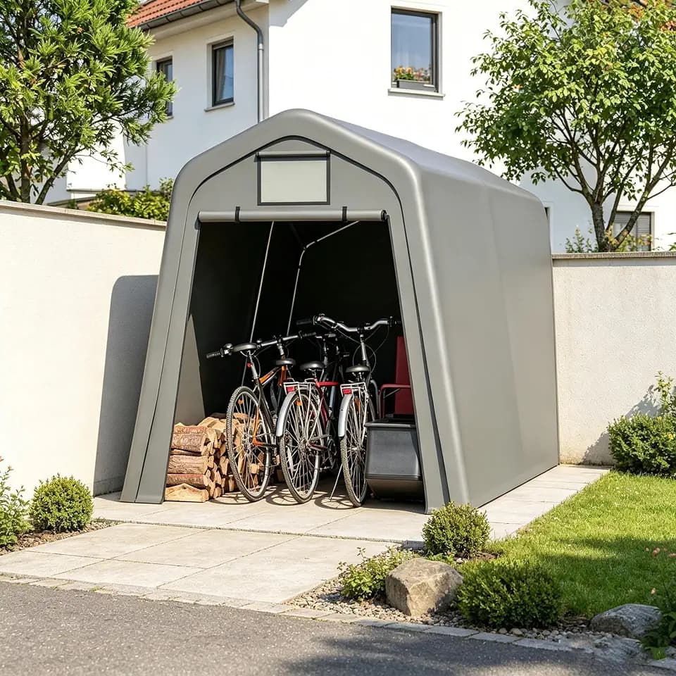 Ball & Cast Fahrradgarage aus PE-Material mit Belüftungsfenster, Grau
