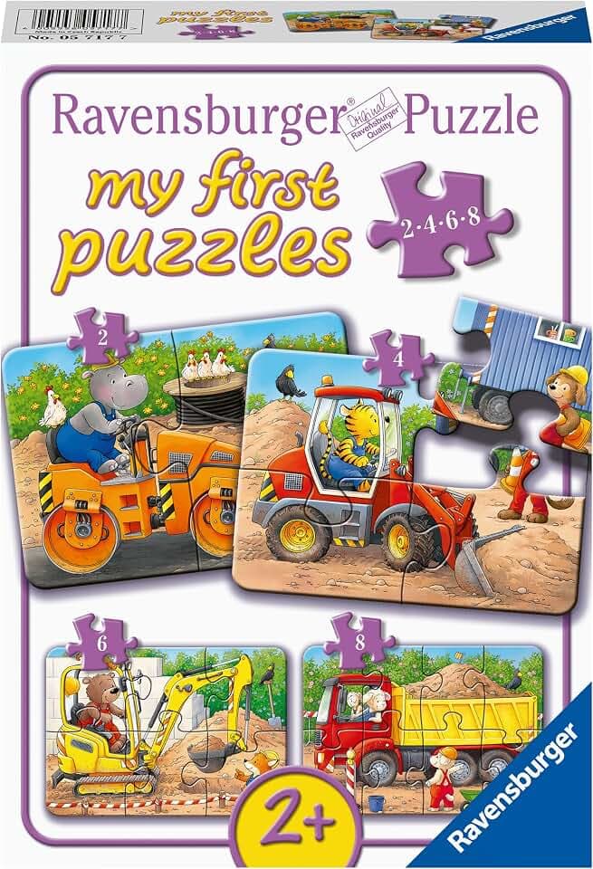 Ravensburger Puzzle Tiere auf der Baustelle - 2, 4, 6, 8 Teile Puzzle ab 2