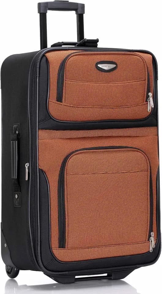 Travel Select Amsterdam Softside Expandable Luggage with Rolling Wheels, Orange, 25-Inch Medium