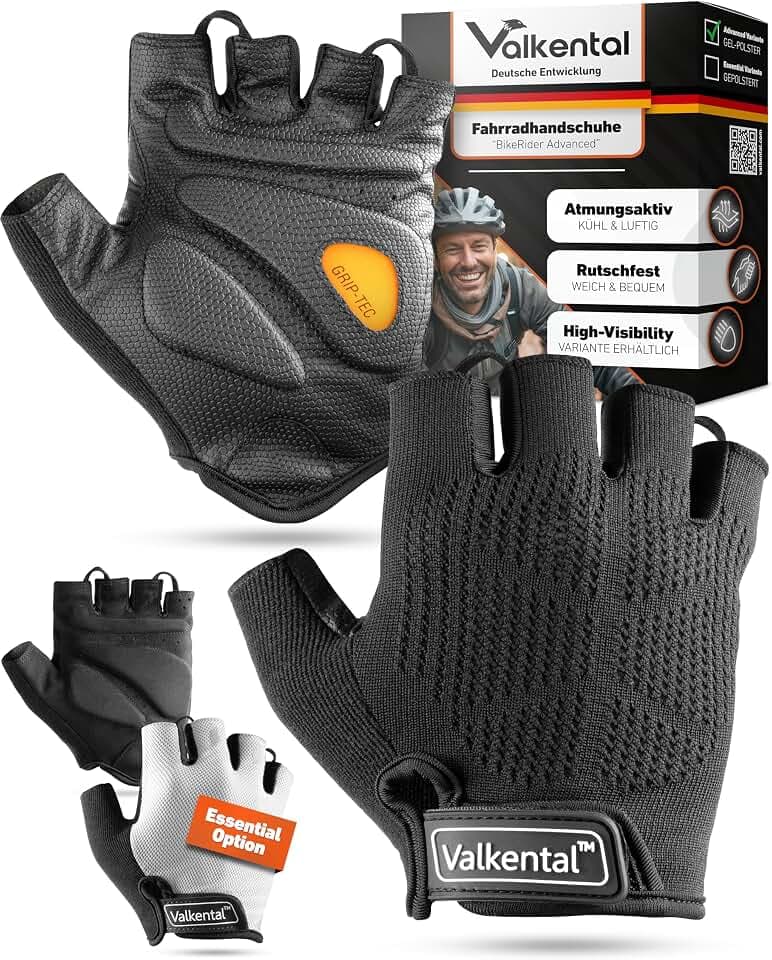 Valkental Fahrradhandschuhe Fingerlos, Herren & Damen