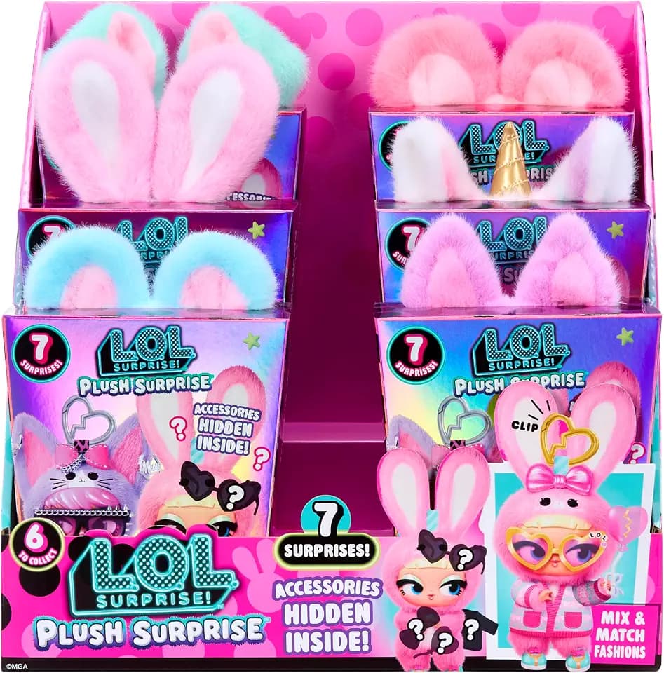 LOL Surprise Plush Surprise! – Plush Characters with Hidden Fashions, On-the-Go Play, and 7 Total Surprises – Includes All 6 Iconic Doll Styles! Ages 3+
