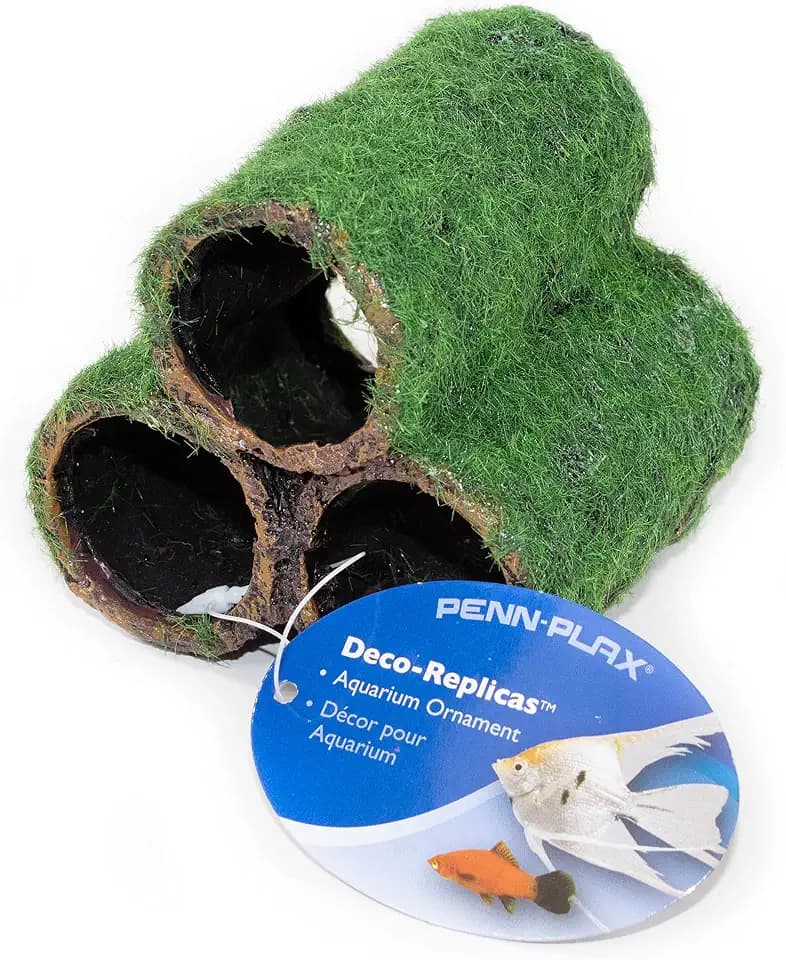 Penn-Plax Hideaway Rohre Aquarium Dekoration realistisches Aussehen mit Grün Moos wie Textur