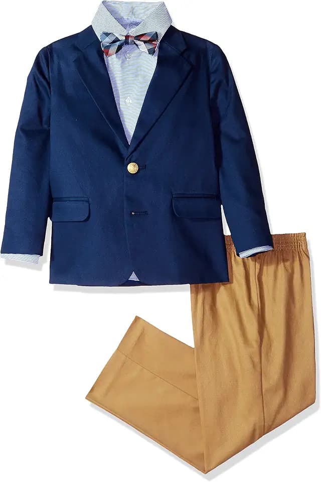 Izod Boys 4-Piece Suit Set with Dress Shirt, Bow Tie, Pants, and Jacket