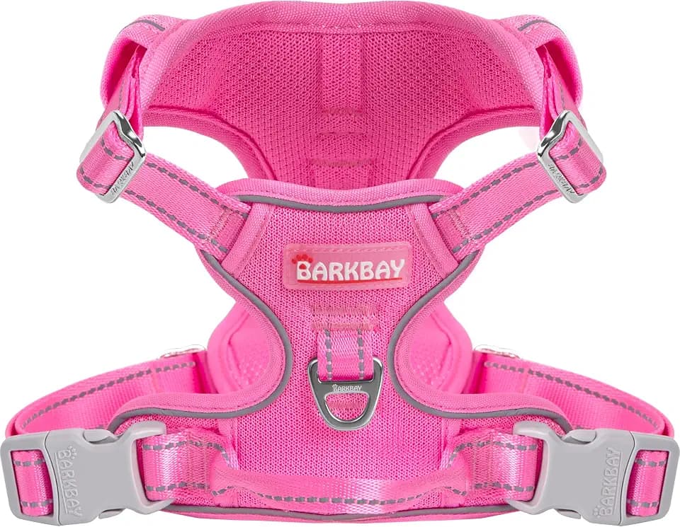 BARKBAY Dog Harness for Large Dog No Pull Mesh 2 Clips Dog Vest