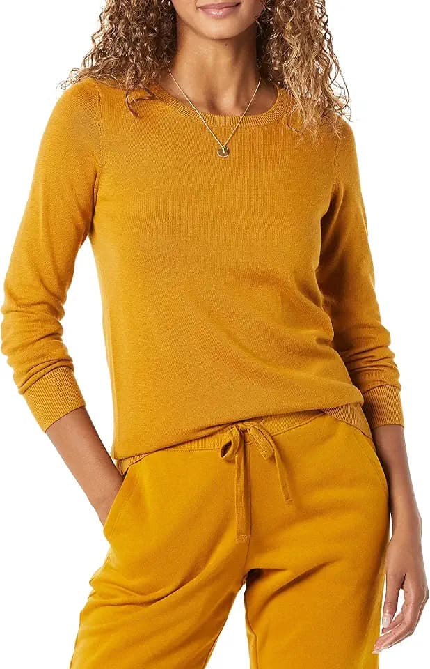 Amazon Essentials Damen Pullover Langarm Leicht mit Rundhalsausschnitt (Erhältlich in Übergröße)