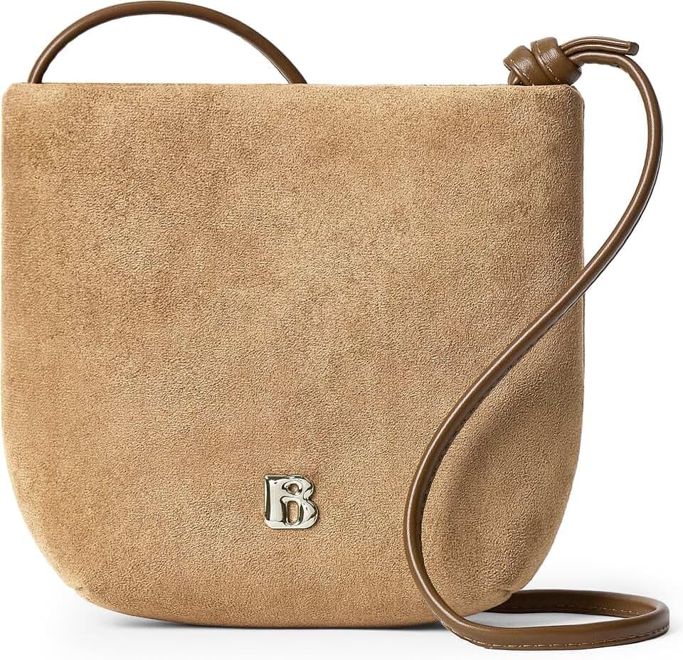 BOSTANTEN Small Crossbody Bags for Women Faux Suede Cell Phone Purse with Adjustable Knotted Strap for Daily