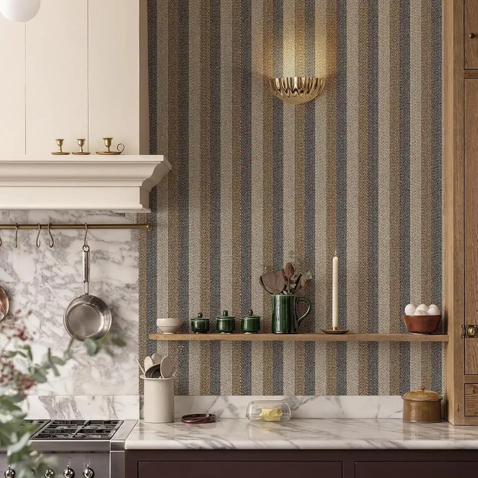 Stripes Wallpaper Peel and Stick Large Size 26"x400" Black/Brown/Grey