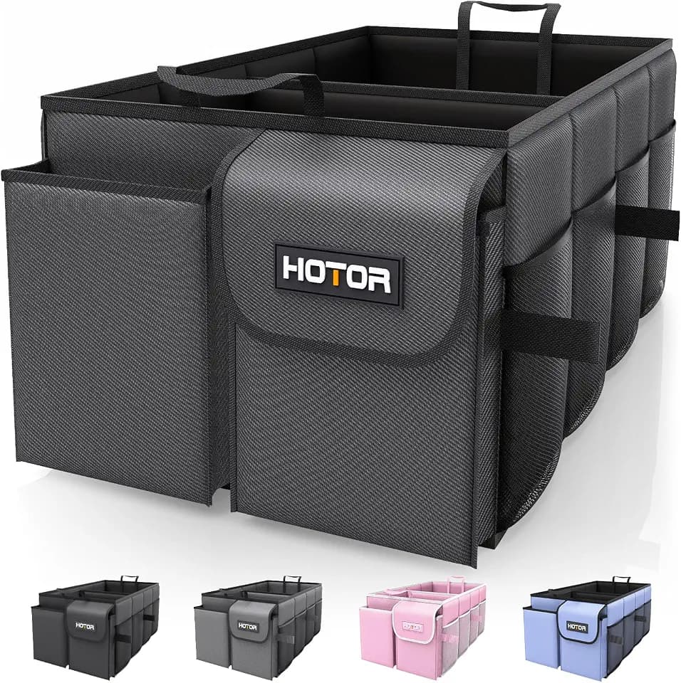 HOTOR Trunk Organizer - Foldable Car Organizer for SUVs & Sedans Storage