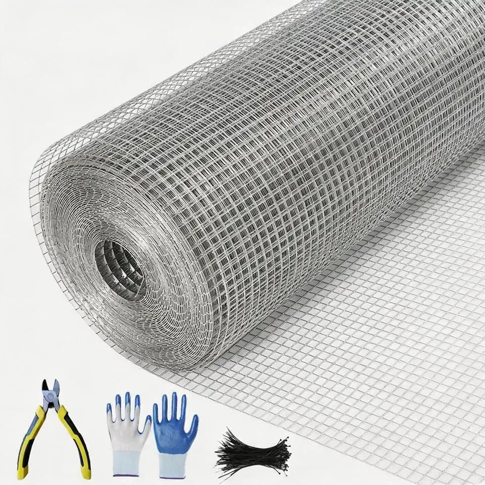 1/2 Inch 48"×100' Silver Galvanized Welded Wire Mesh Roll, Metal Protective Fence Netting, Multipurpose for Garden Farm Pet Chicken Coop US Standard