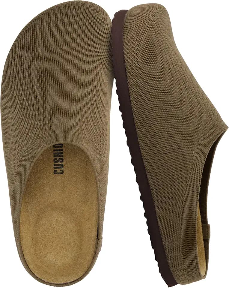 CUSHIONAIRE Sils Stretch Knit Cork Footbed Clogs for Women with Memory Foam