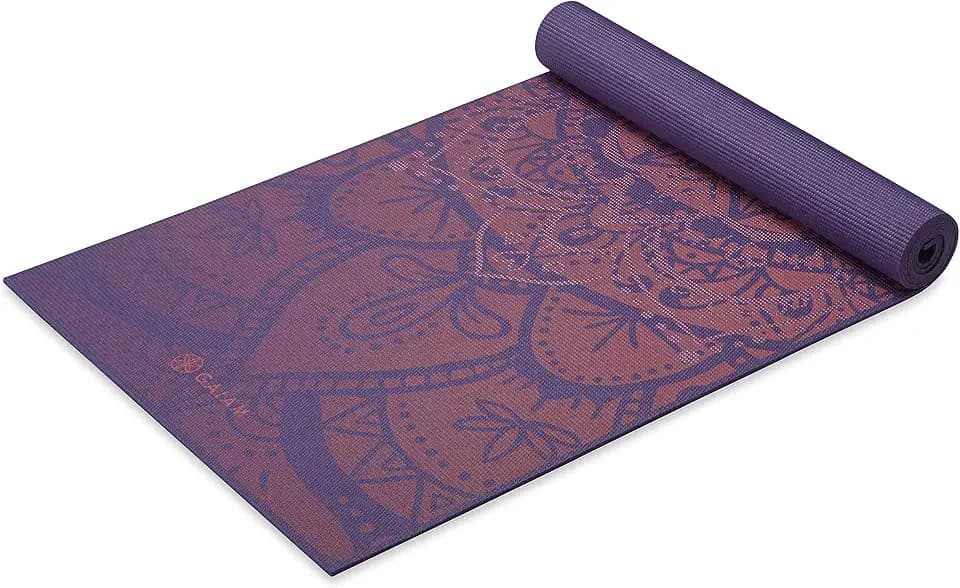 Gaiam Premium Yoga Mat, 6mm Thick Print Mat