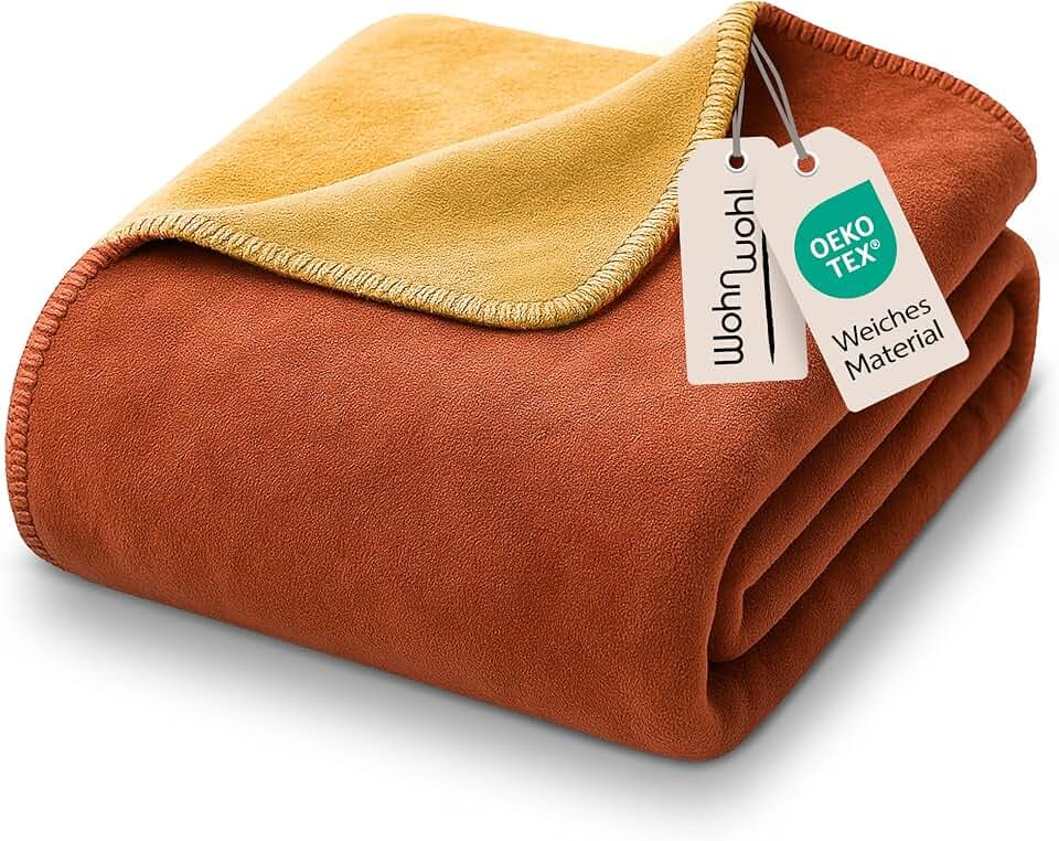 Weiche Kuscheldecke - 150 x 200 cm - Farbe: Kupfer/Goldgelb