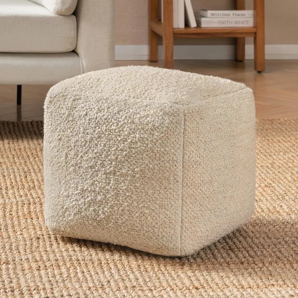 Anji Mountain 16" H x 16" W Handmade Pouf Ottoman for Living Room & Couch