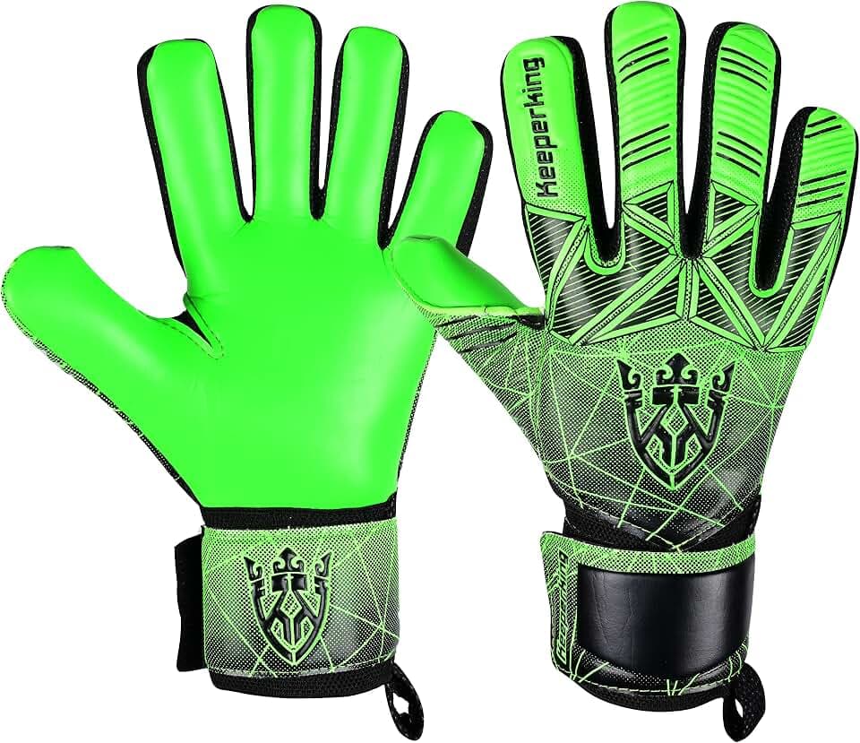 Keeperking Torwarthandschuhe Erwachsene Kinder Jugend mit und ohne Fingerschutz Fußballhandschuhe abnehmbar fingersave 4mm Unisex mehrere Größe und Farben